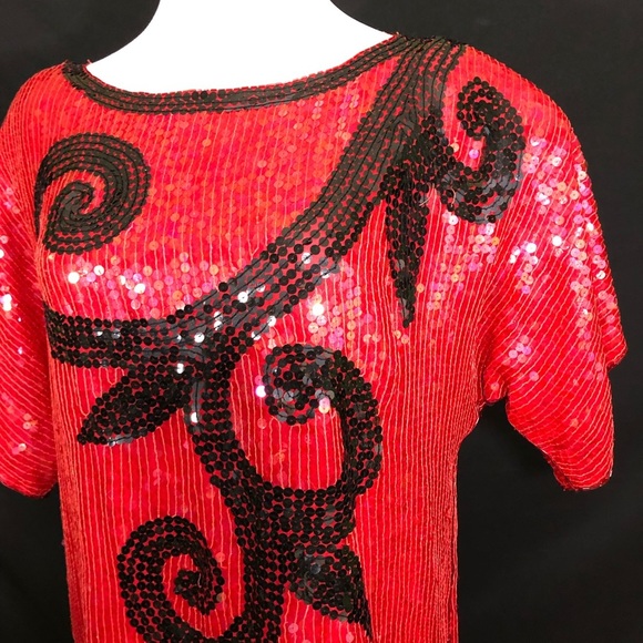 Vintage sequin beaded top - Picture 2 of 6